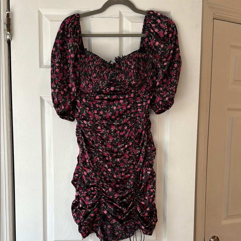 For Love and Lemons x Victoria’s Secret Floral Black and Pink Dress Size Large